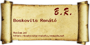 Boskovits Renátó névjegykártya